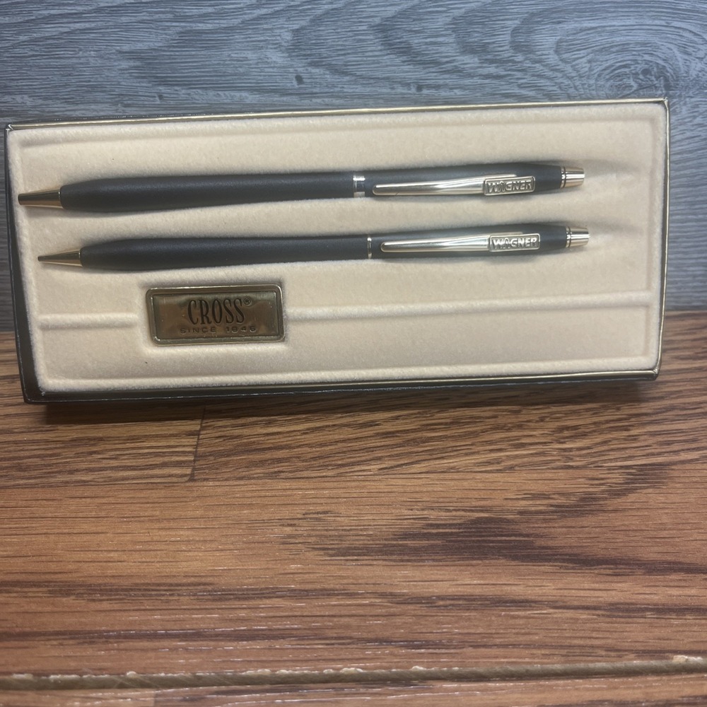 Cross Classic Black 2501 Pen & Pencil Set Box Vintage Signed Wagner